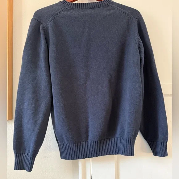Preppy Navy 100% Cotton V-Neck Size Large - Picture 4 of 9